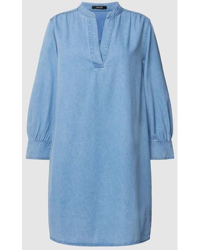 Opus Jeanskleid mit Tunikakragen Modell 'Wupale' - Blau