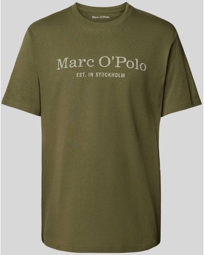 Marc O' Polo T-shirt Met Labelprint - Groen