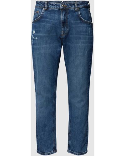 Gabba Straight Leg Jeans im Destroyed-Look Modell 'Athen' - Blau