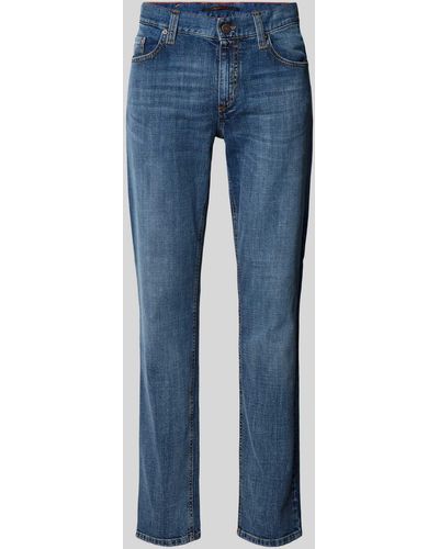 ALBERTO Regular Fit Jeans im 5-Pocket-Design Modell 'PIPE' - Blau