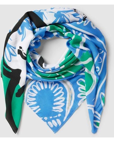 Sportalm Schal mit Allover-Print - Blau