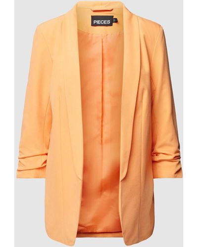 Pieces Blazer in unifarbenem Design Modell 'BOSELLA' - Orange
