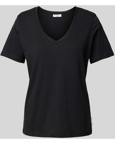 Marc O' Polo T-shirt Met V-hals - Zwart