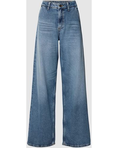 GANT Wide Fit Jeans Met Labeldetails - Blauw