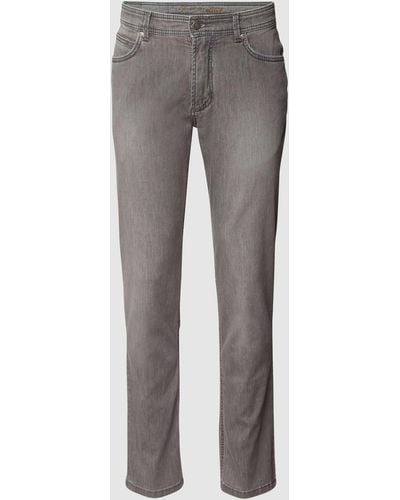 Christian Berg Men Slim Fit Jeans mit Stretch-Anteil – Light Denim - Grau