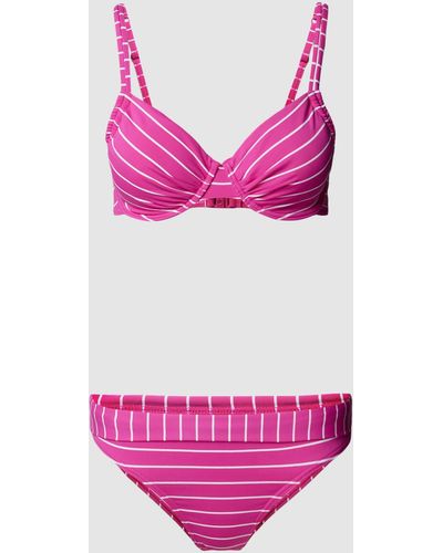 Lascana Bikini Met Streepmotief - Roze