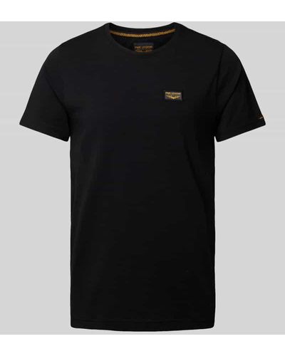 PME LEGEND T-Shirt mit Label-Patches Modell 'GUYVER' - Schwarz