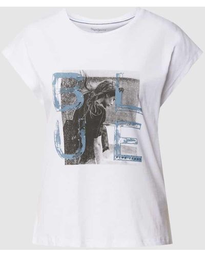 Pepe Jeans T-Shirt mit Motiv-Print Modell 'MAGUERITE' - Weiß