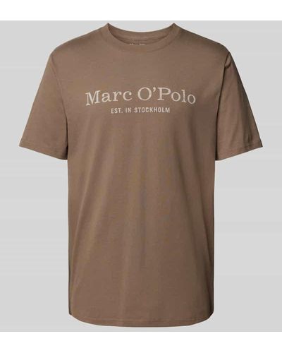 Marc O' Polo T-Shirt mit Label-Print - Braun