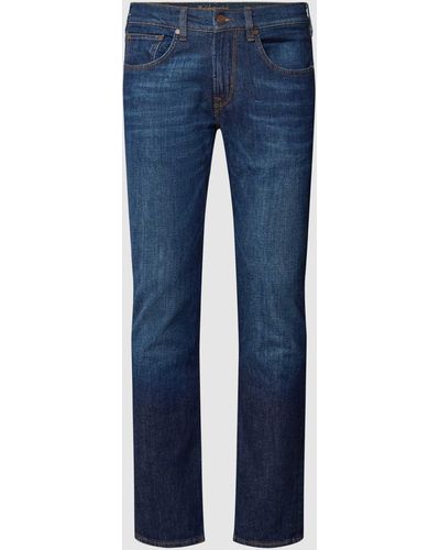Baldessarini Low Rise Jeans mit Kontrastnähten - Blau