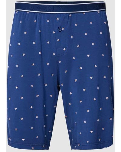 Jockey Pyjama-Shorts mit Allover-Muster - Blau