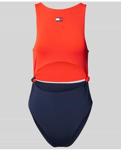 Tommy Hilfiger Badeanzug mit Cut Out - Orange