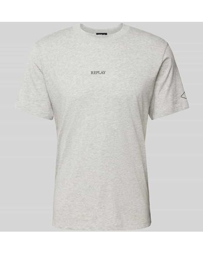 Replay T-Shirt mit Label-Print - Grau