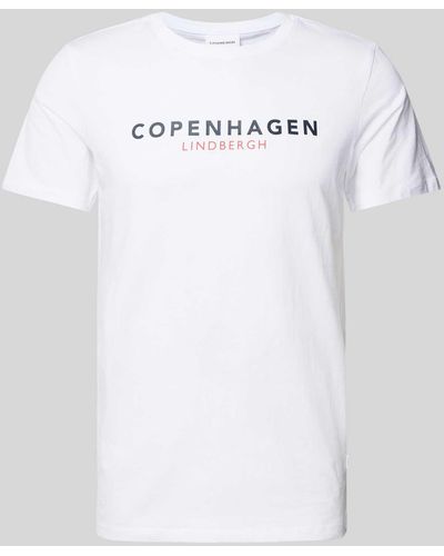Lindbergh T-shirt Met Labelprint - Wit