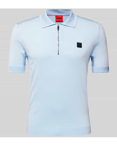HUGO Regular Fit Poloshirt mit Label-Patch Modell 'Sayfong' - Blau