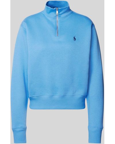 Polo Ralph Lauren Sweatshirt mit Stehkragen und Reißverschluss - Blau