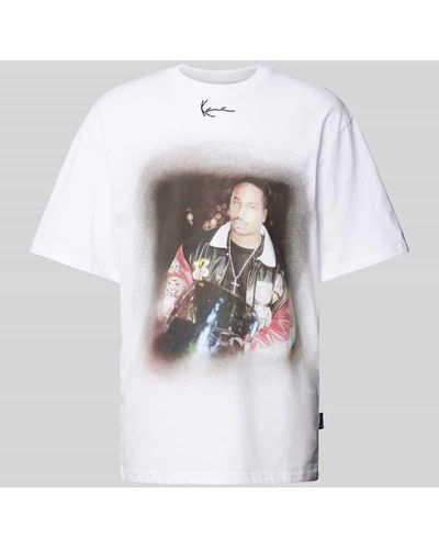 Karlkani Oversized T-Shirt mit Motiv-Print - Weiß