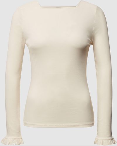 Lauren by Ralph Lauren Shirt Met Lange Mouwen In Fijnriblook - Wit