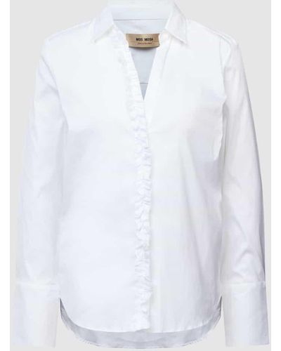 Mos Mosh Hemdbluse mit Rüschen Modell 'Sybel' - Weiß