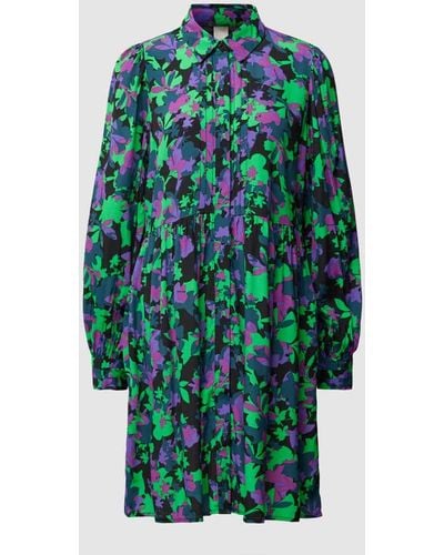 Y.A.S Knielanges Kleid mit floralem Muster Modell 'LICCO' - Grün