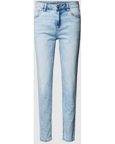Blue Monkey Slim Fit Jeans mit verkürztem Schnitt Modell 'HANNAH' - Blau