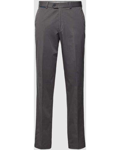 Hiltl Slim Fit Hose mit Bügelfalten Modell 'PEAKER' - Grau