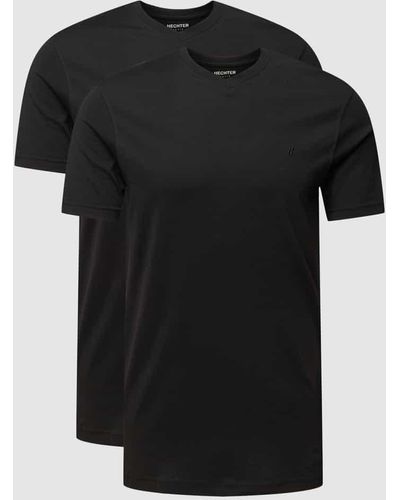 Hechter Paris T-Shirt mit V-Ausschnitt - Schwarz
