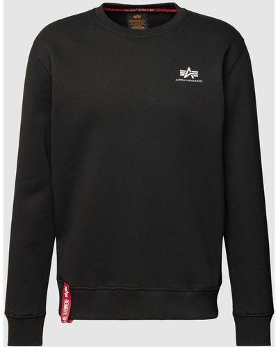 Alpha Industries Sweatshirt Met Labelprint - Zwart