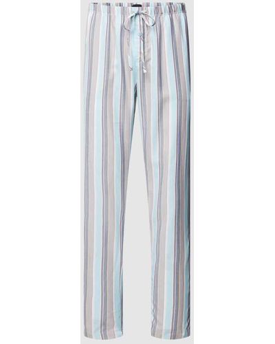 Hanro Pyjama-Hose mit Streifenmuster Modell 'Night & Day' - Blau