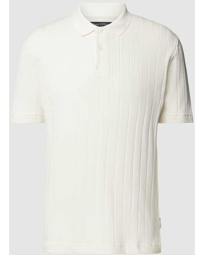 Marc O' Polo Regular Fit Poloshirt mit kurzer Knopfleiste - Weiß