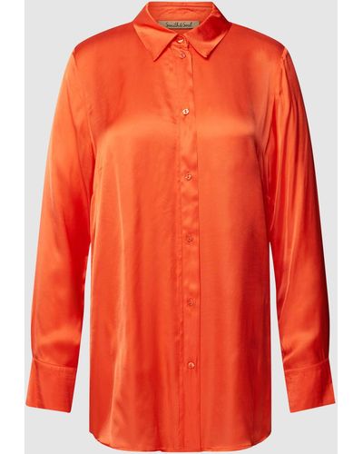 Smith & Soul Hemdbluse aus Viskose mit durchgehender Knopfleiste - Orange
