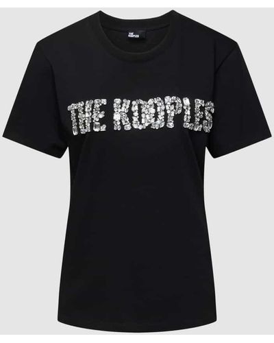 The Kooples T-Shirt mit Ziersteinbesatz - Schwarz