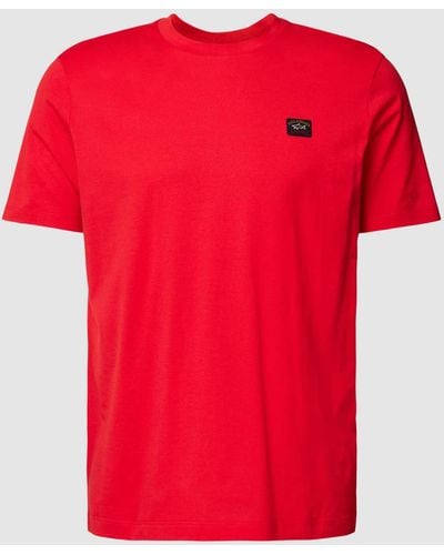 Paul & Shark T-shirt Met Labelstitching - Rood