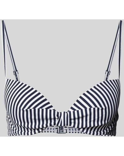 Esprit Bikini-Oberteil mit Streifenmuster Modell 'SILVANCE' - Blau