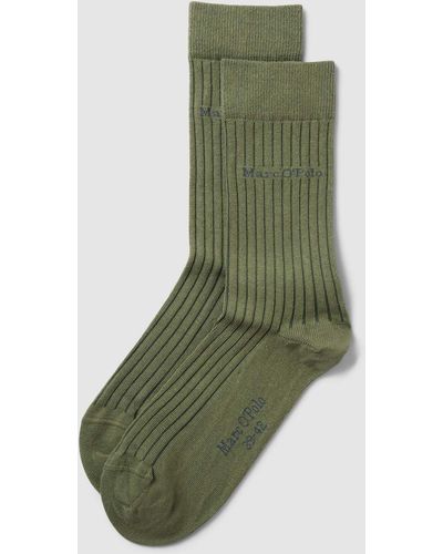 Marc O' Polo Socken mit Label-Detail Modell 'MARC' - Grün