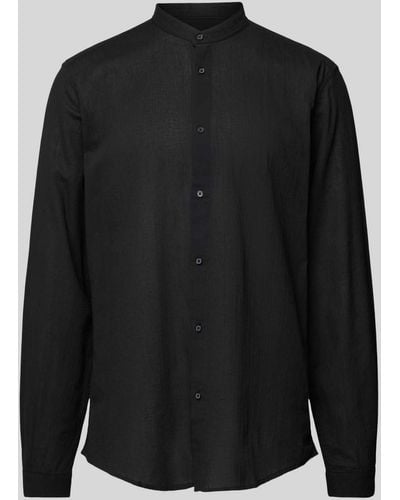 Antony Morato Regular Fit Vrijetijdsoverhemd Met Maokraag - Zwart