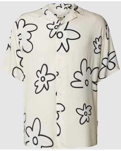 Redefined Rebel Regular Fit Freizeithemd aus reiner Viskose mit 1/2-Arm - Weiß