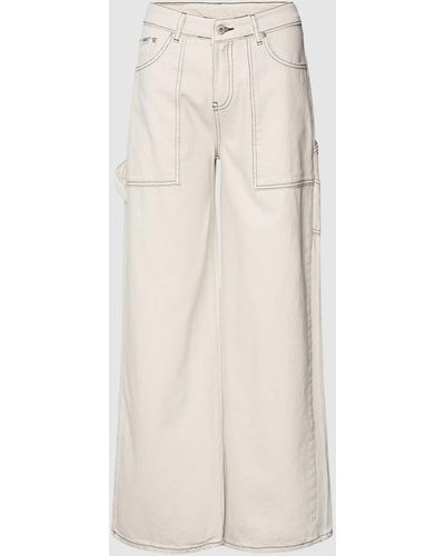 The Ragged Priest Jeans mit Kontrastnähten Modell 'CARPENTER' - Weiß