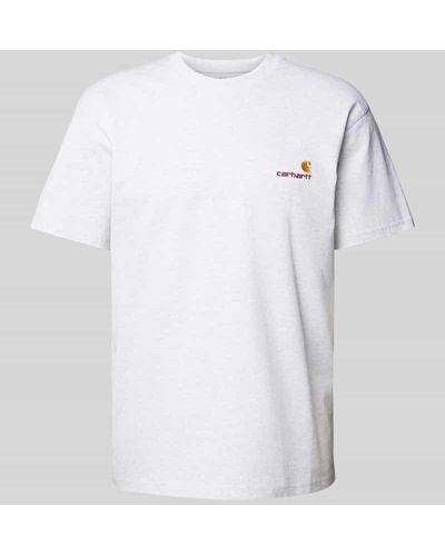 Carhartt T-Shirt mit Label-Stitching Modell 'American' - Weiß