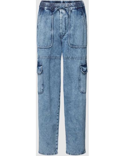 Rich & Royal Straight Leg Jeans mit Cargotaschen - Blau