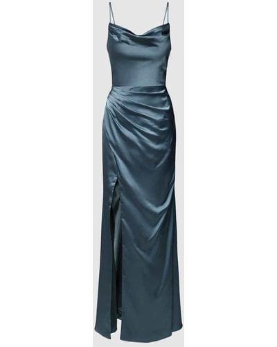 Luxuar Abendkleid mit Gehschlitz - Blau