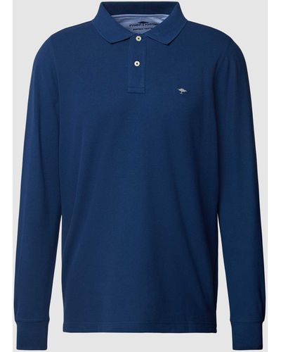 Fynch-Hatton Poloshirt Met Logostitching - Blauw