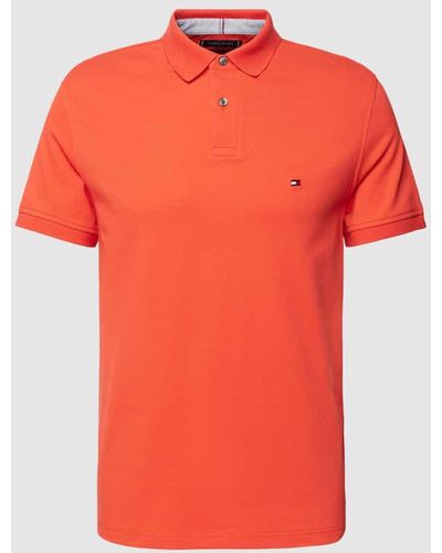 Tommy Hilfiger Poloshirt mit Label-Stitching - Orange