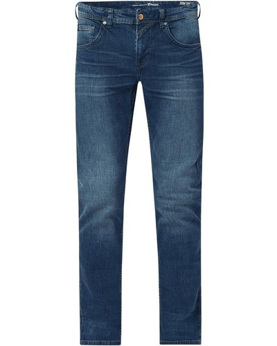 Tom Tailor Straight Fit Jeans Met Labelpatch - Blauw