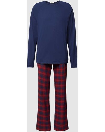 UGG Pyjama mit Tartan-Karo - Blau