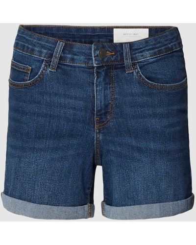 Noisy May Korte Jeans Met 5-pocketmodel - Blauw