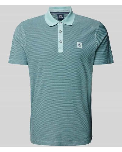 Lerros Poloshirt mit Label-Stitching - Blau