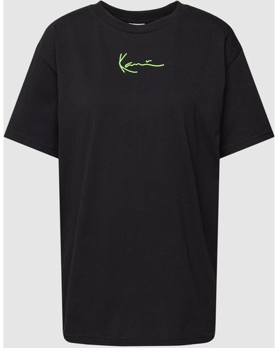 Karlkani T-Shirt aus reiner Baumwolle mit Label-Detail - P&C x - Schwarz