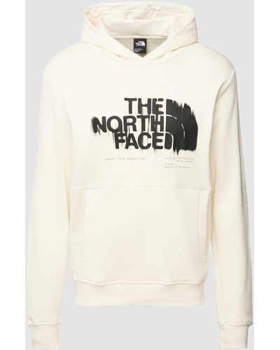 The North Face Hoodie Met Labelprint - Naturel