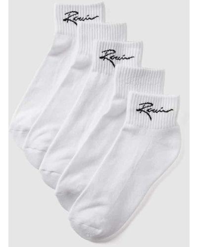 Review Socken mit Label-Schriftzug - Weiß